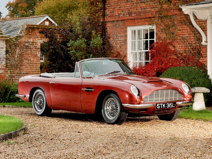 Red 1965 Aston Martin DB6 Volante Convertible