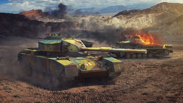FV4202 and IS-4 tanks in World of Tanks battle