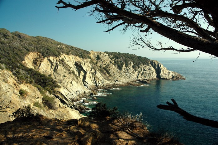 Rocky coast of Port Cros, France