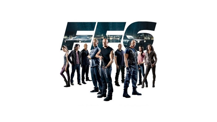 Fast Five cast with F&F logo