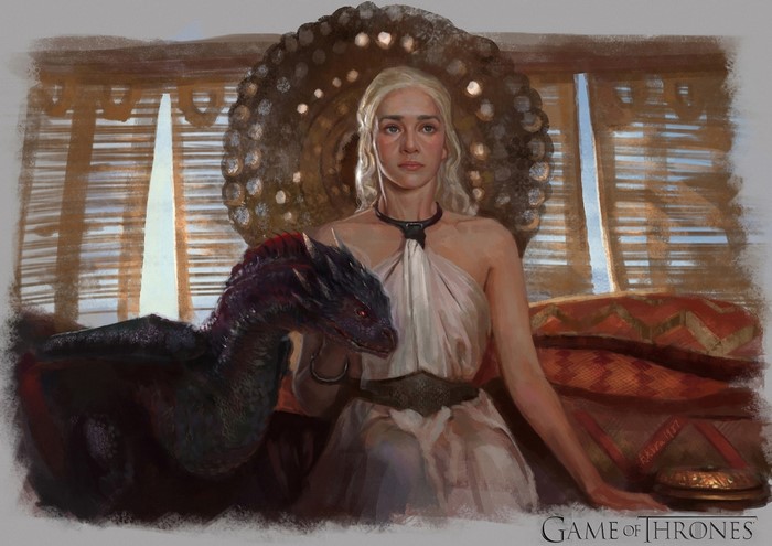 Daenerys Targaryen with a dragon from Game of Thrones