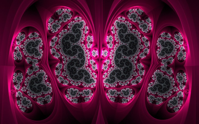 Pink and black fractal abstract art