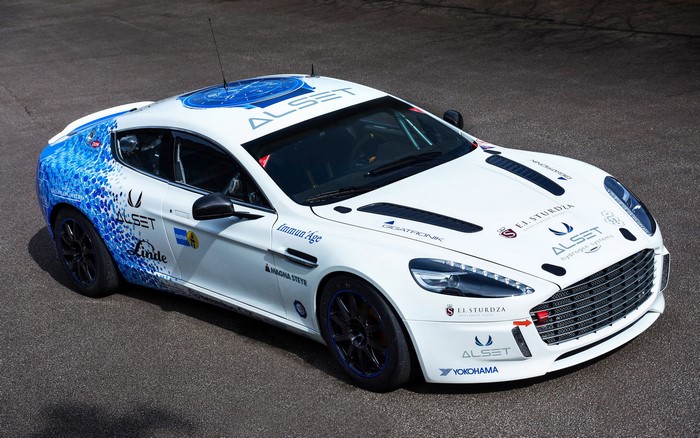 White Aston Martin 2013 Hybrid Hydrogen Rapide S
