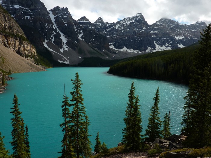 Moraine Lake and Mountains in Banff National Park, Alberta, Canada