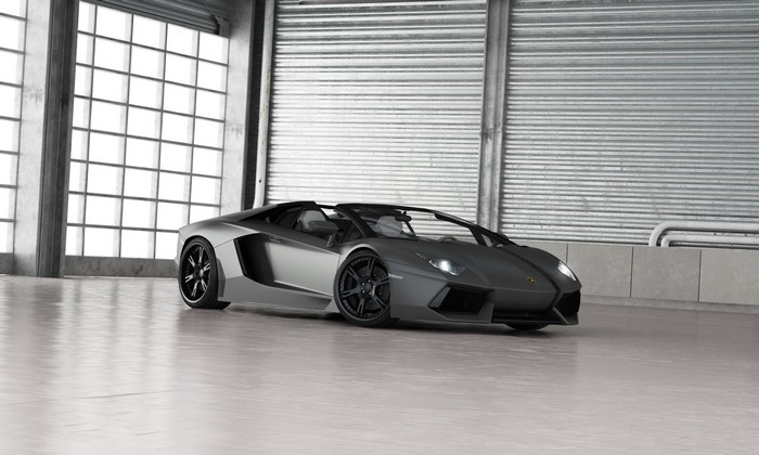 Grey 2013 Lamborghini Aventador LP700-4 Roadster