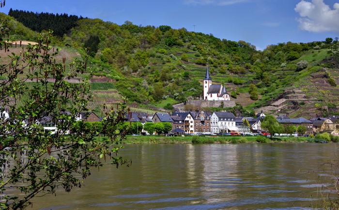 Brodenbach village on the Moselle River, Germany