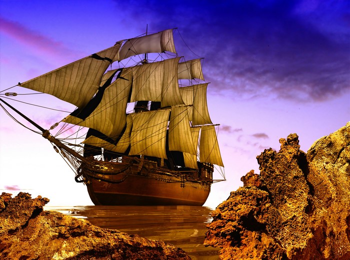 4K Sailing Ship on the Water