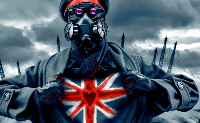 Romantically Apocalyptic character with Union Jack heart