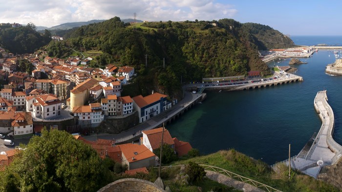 4K Asturias Cudillero Spain Houses Marinas From Above