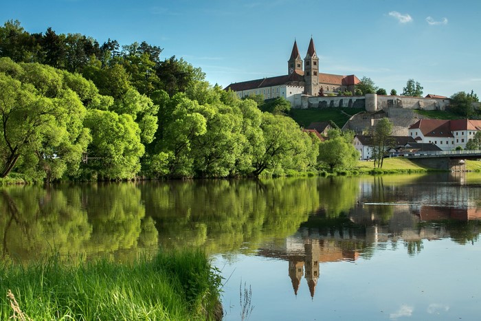 Reichenbach am Regen, Germany with River Reflection