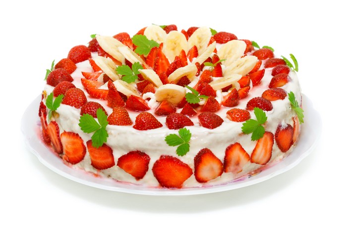 Strawberry and Banana Cake