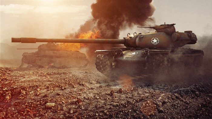 T110E5 tanks in World of Tanks battle