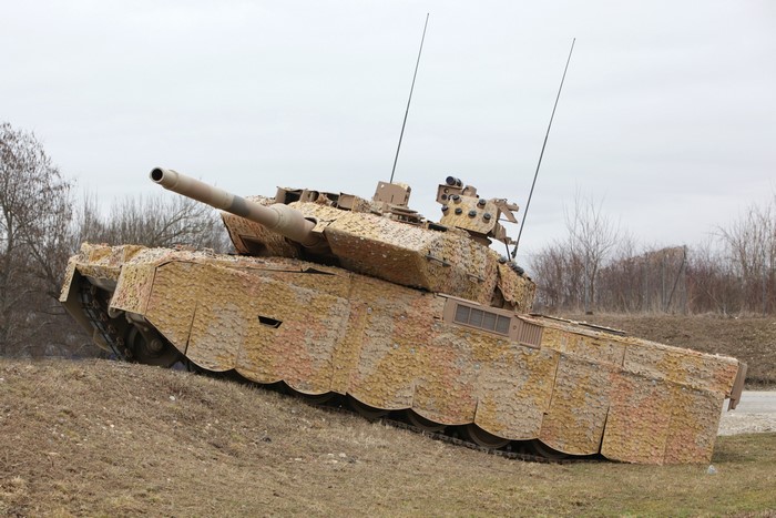 Leopard 2 A7 tank with camouflage