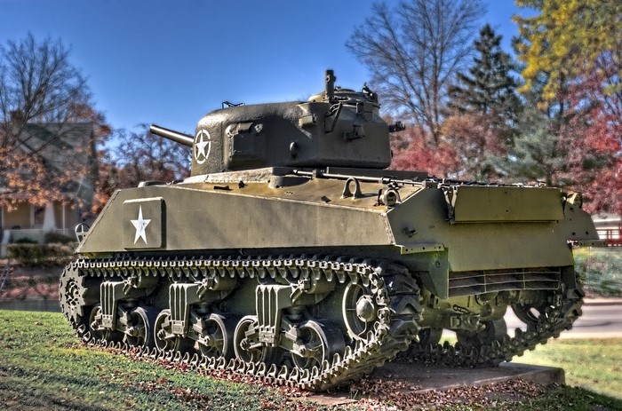 M4 Sherman tank with white star insignia