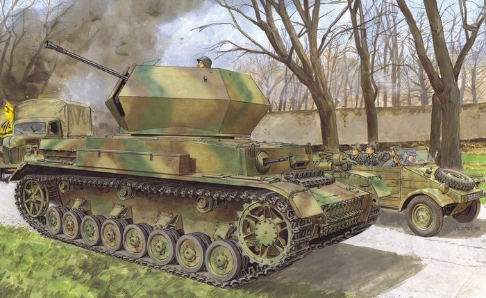Flakpanzer IV Ostwind anti-aircraft vehicle painting