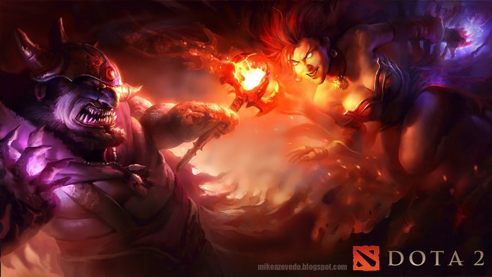 DOTA 2 Warriors: Ogre Magi and Lina