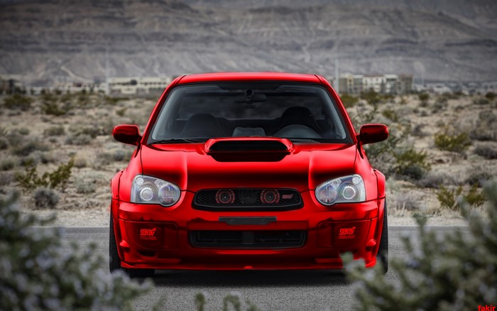 Red Subaru Impreza WRX STI