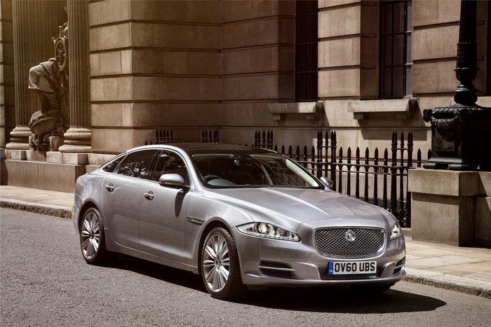 Silver 2012 Jaguar XJ LWB parked on a street