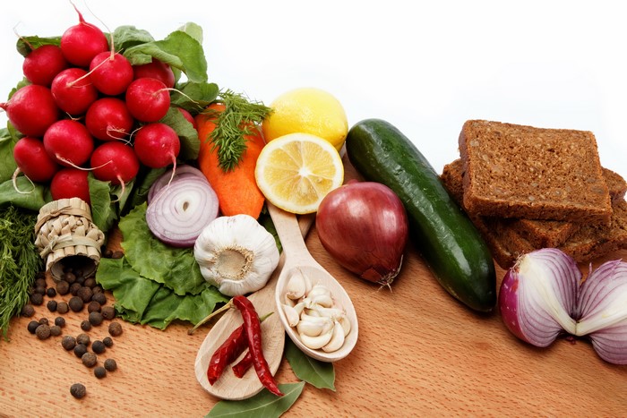 Vegetables, Garlic, Bread, Radishes