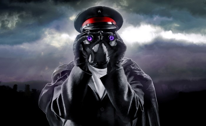 Romantically Apocalyptic character with binoculars