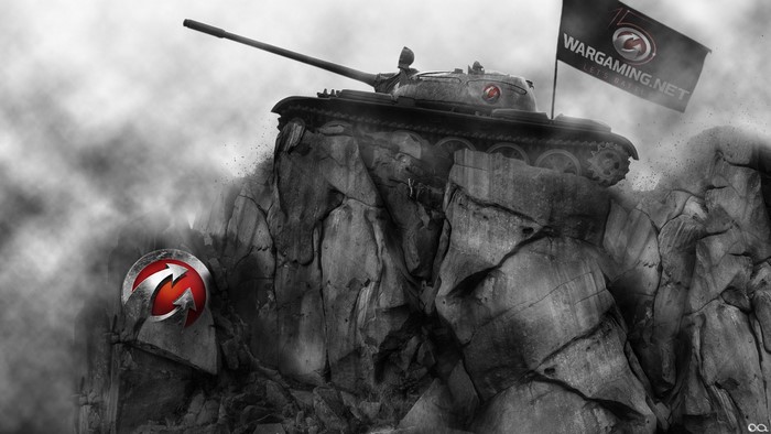 Wargaming.net tank on a rocky cliff