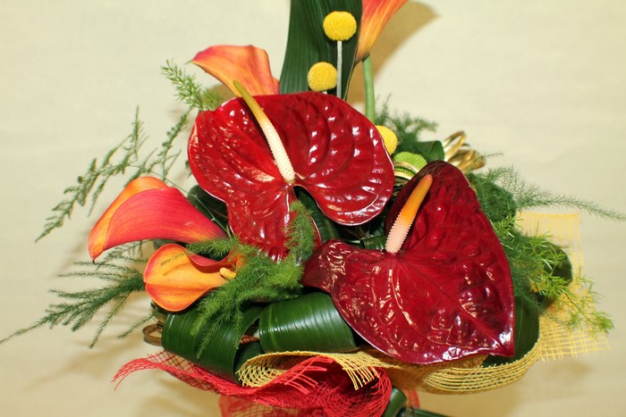 Anthurium flowers in a bouquet