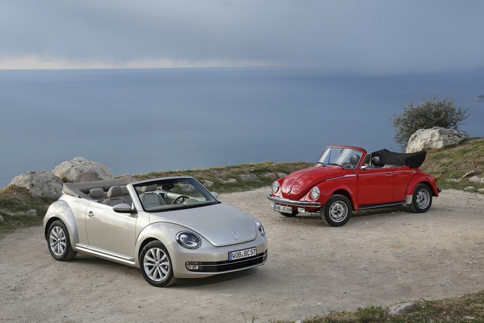 Volkswagen Beetle Cabriolet, vintage and modern