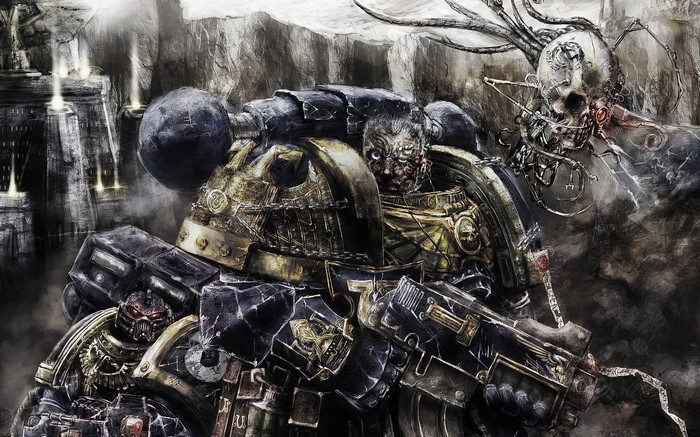 Warhammer 40000 Space Marines in battle