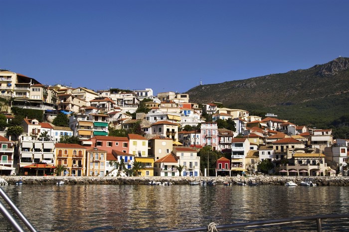 Houses on a hillside in Parga, Greece
