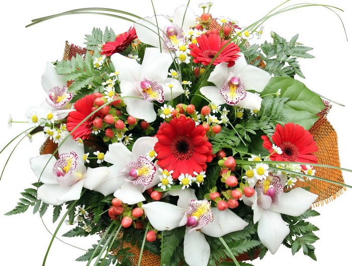 Orchid and Gerbera Flower Bouquet