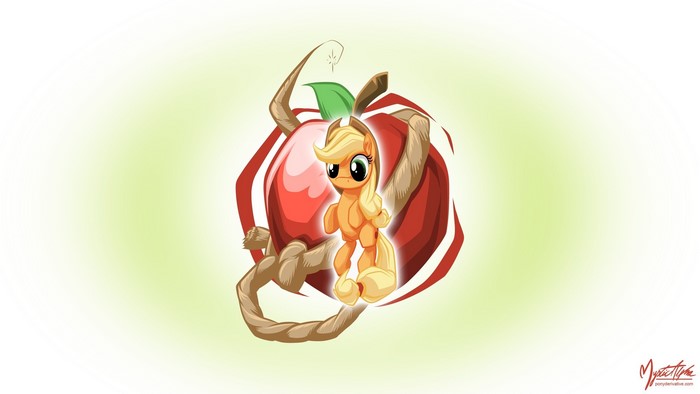 Applejack from My Little Pony with an Apple