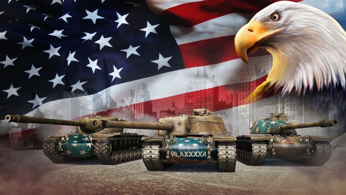 World of Tanks: American Tanks with Eagle and Flag
