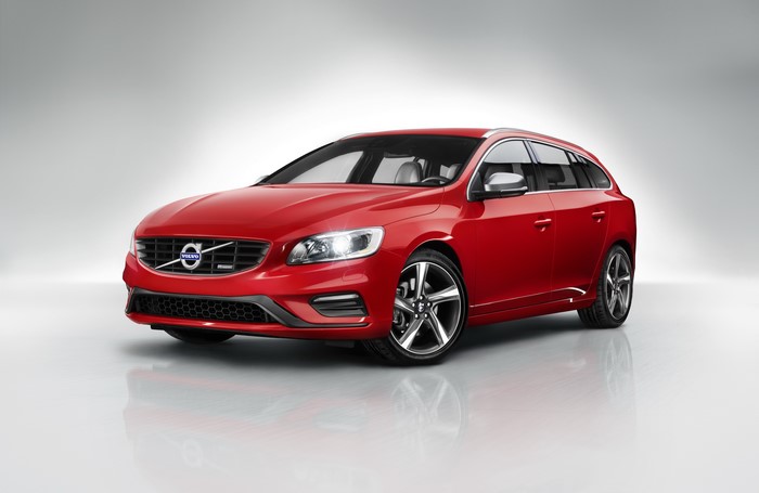 Red Volvo V60 R-Design Wagon