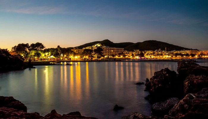 Ibiza Balearic Islands, Spain Coastline at Dusk