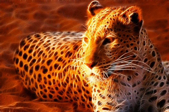 Fractal Leopard Portrait