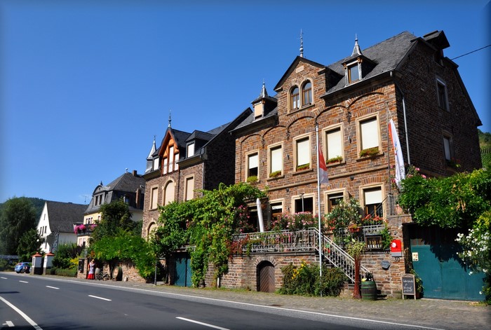Houses on a street in Ediger-Eller, Germany