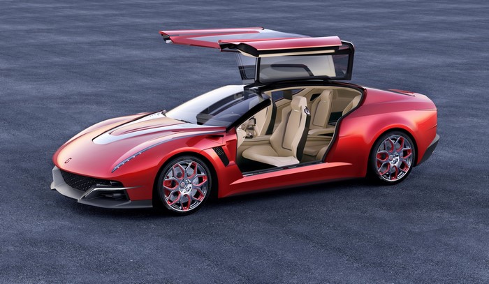 4K 2012 Italdesign Brivido Red Sports Car