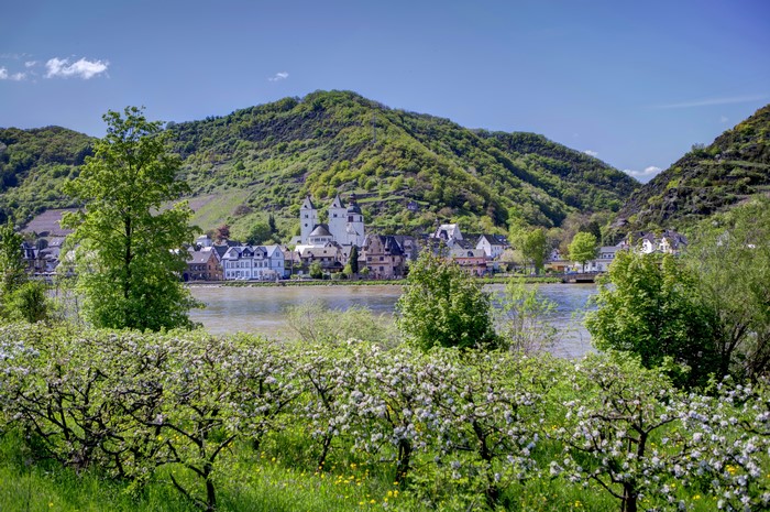 4K Treis-Karden Germany River Mountains