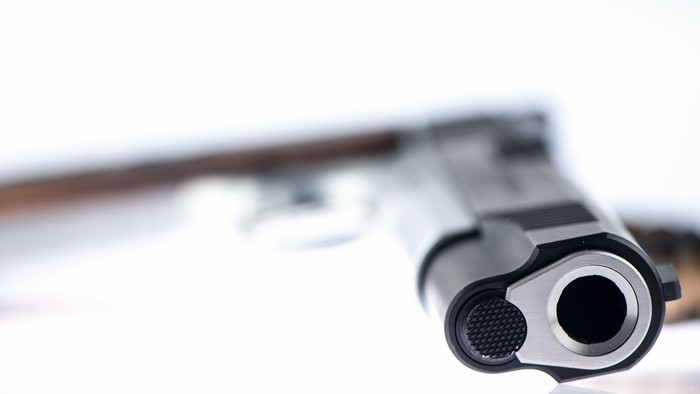 Close-up of a pistol barrel
