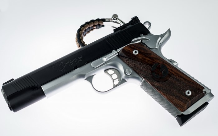 Nighthawk Custom 1911 Pistol with Paracord Lanyard
