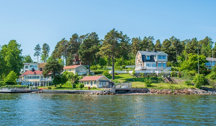 4K Vaxholm Sweden Waterfront Houses