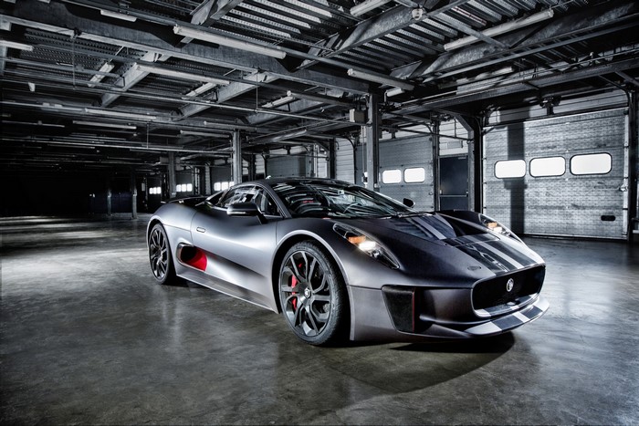 Jaguar C-X75 Hybrid Supercar in a Garage
