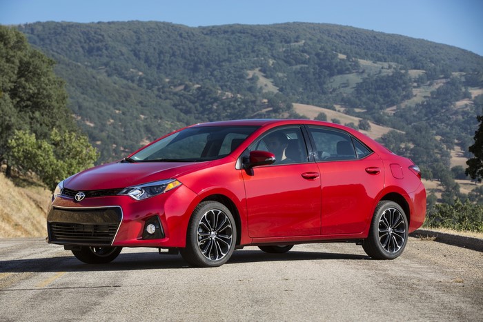Red 2013 Toyota Corolla S sedan