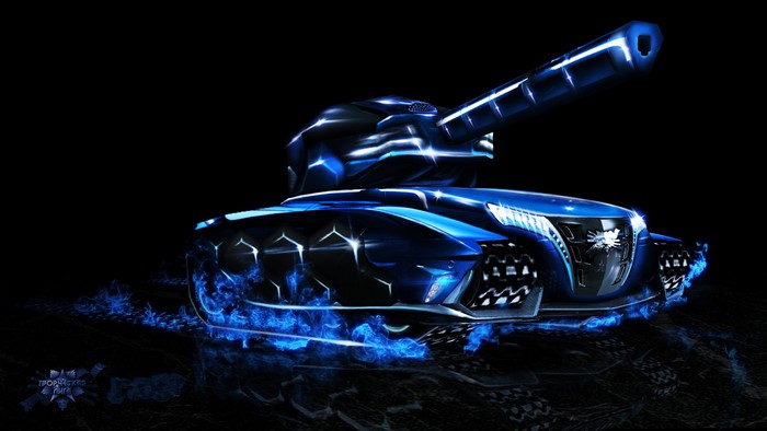 Tanki Online Blue Neon Glowing Tank