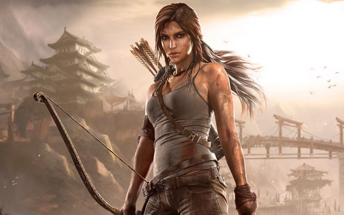 Lara Croft from Tomb Raider with bow and arrows