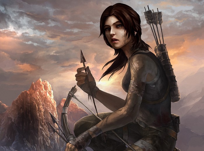 Lara Croft from Tomb Raider with bow and arrow