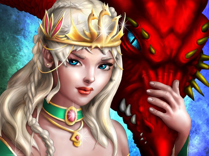 Daenerys Targaryen and a dragon from Game of Thrones