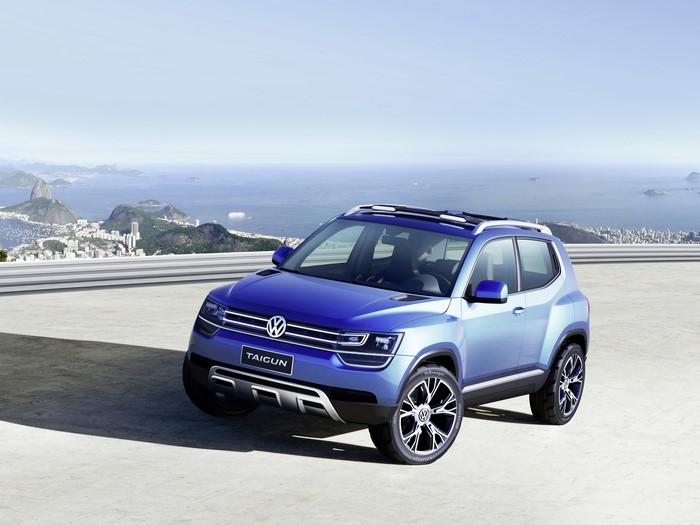 Blue Volkswagen Taigun concept car