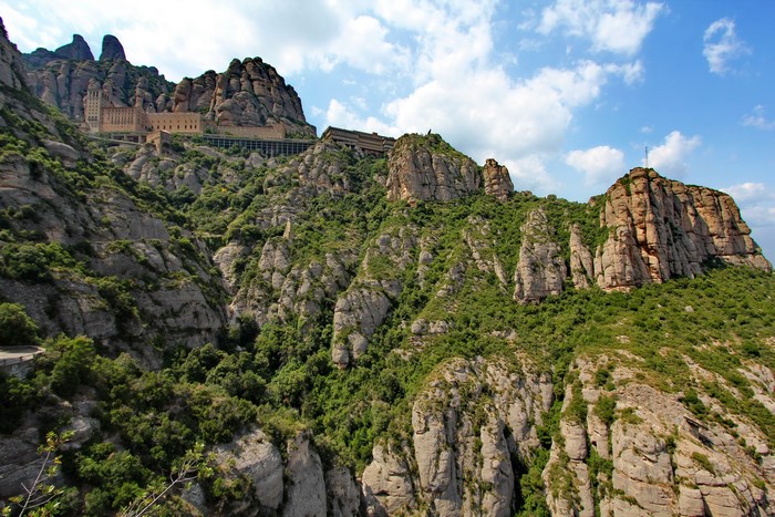Monastery on the rocky mountains of Montserrat, Spain