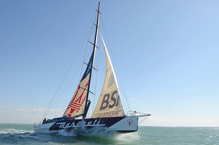 Maserati sailing yacht on the water